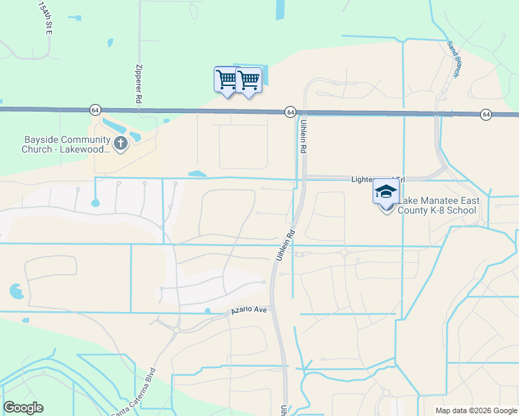 map of restaurants, bars, coffee shops, grocery stores, and more near 16419 Isola Place in Lakewood Ranch