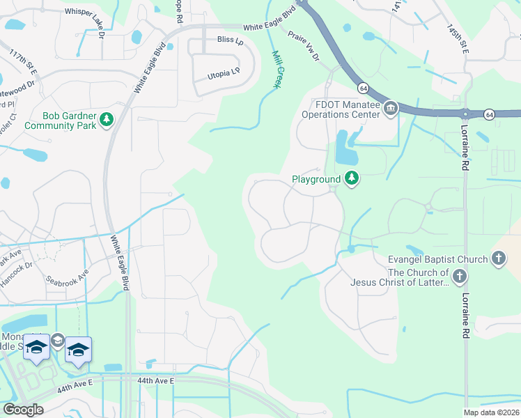 map of restaurants, bars, coffee shops, grocery stores, and more near 13312 Saw Palm Creek Trail in Bradenton