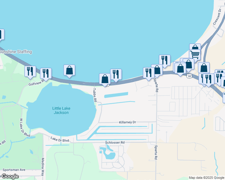 map of restaurants, bars, coffee shops, grocery stores, and more near 2031 US Highway 27 South in Sebring