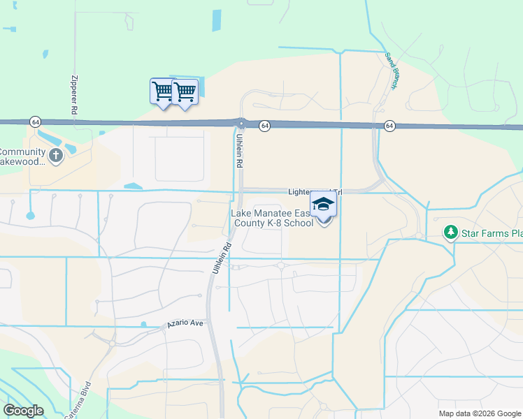 map of restaurants, bars, coffee shops, grocery stores, and more near 3371 Hilltop Circle in Lakewood Ranch