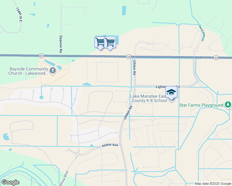 map of restaurants, bars, coffee shops, grocery stores, and more near 16548 Bergamo Place in Bradenton
