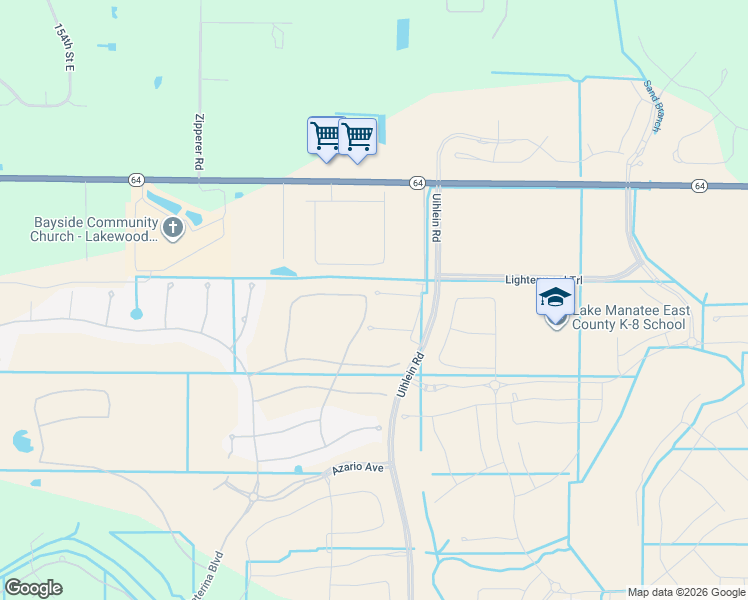 map of restaurants, bars, coffee shops, grocery stores, and more near 16512 Bergamo Place in Bradenton