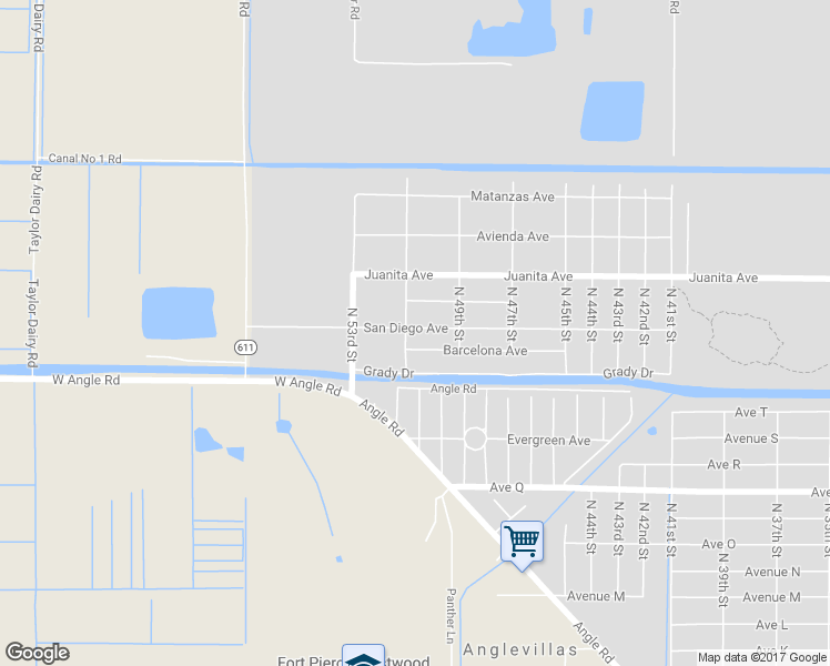 map of restaurants, bars, coffee shops, grocery stores, and more near 5011 San Diego Avenue in Fort Pierce