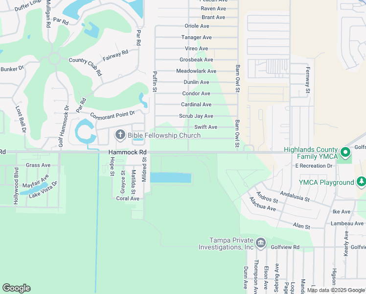 map of restaurants, bars, coffee shops, grocery stores, and more near 214 South Heron Street in Sebring