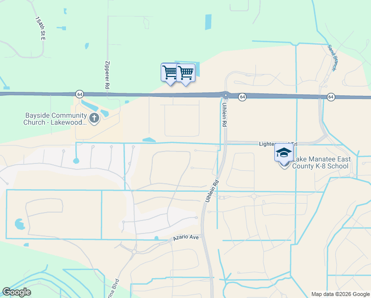 map of restaurants, bars, coffee shops, grocery stores, and more near 16512 Bergamo Place in Bradenton