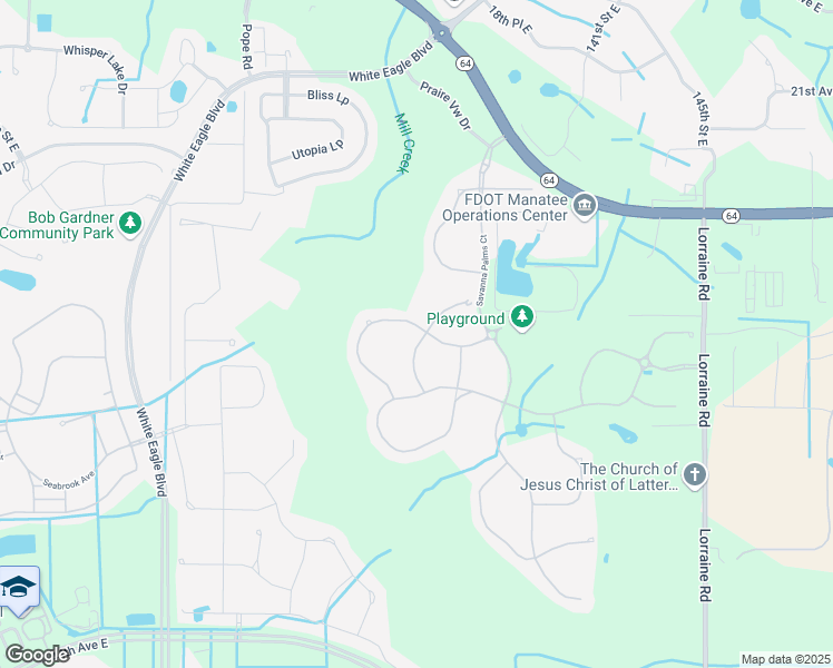 map of restaurants, bars, coffee shops, grocery stores, and more near 13520 Saw Palm Creek Trail in Bradenton