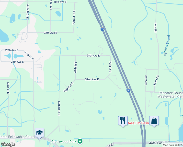map of restaurants, bars, coffee shops, grocery stores, and more near 7015 32nd Avenue East in Bradenton