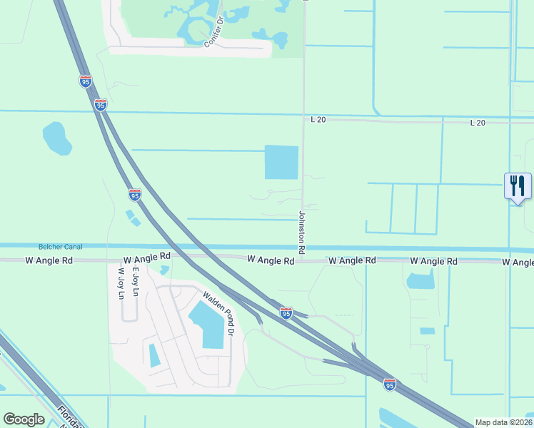 map of restaurants, bars, coffee shops, grocery stores, and more near 2107 Johnston Road in Fort Pierce