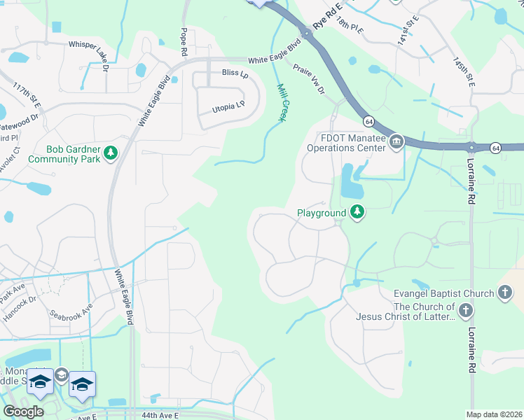 map of restaurants, bars, coffee shops, grocery stores, and more near 13411 Saw Palm Creek Trail in Bradenton