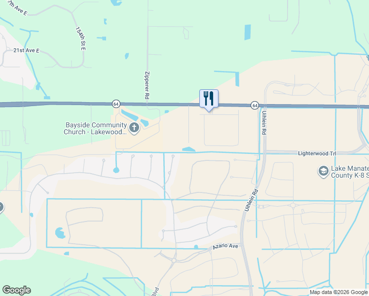 map of restaurants, bars, coffee shops, grocery stores, and more near 2404 162nd Street East in Bradenton