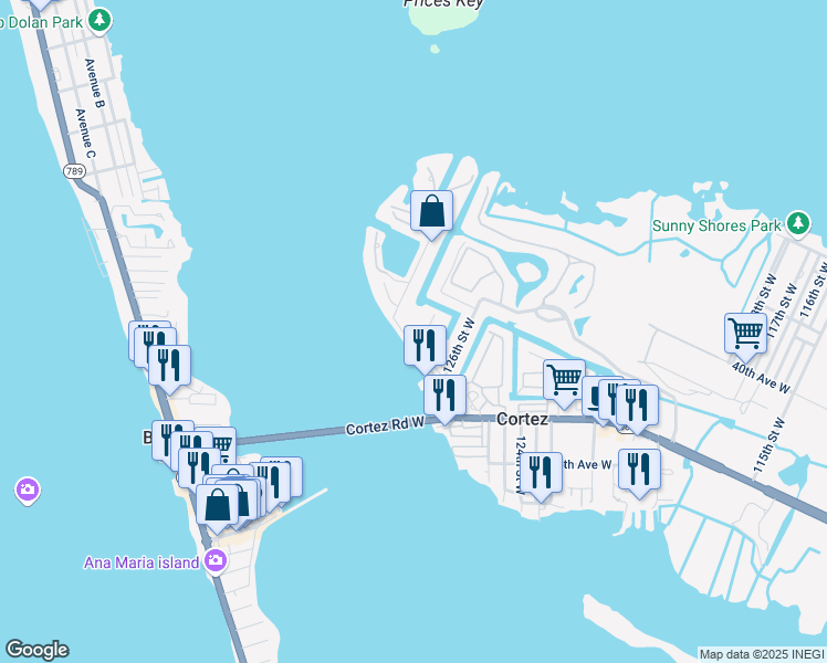 map of restaurants, bars, coffee shops, grocery stores, and more near 4235 127th Street West in Cortez