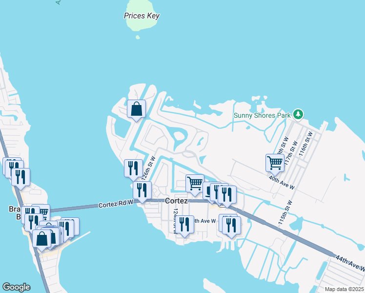 map of restaurants, bars, coffee shops, grocery stores, and more near 12515 Harbour Landings Drive in Cortez