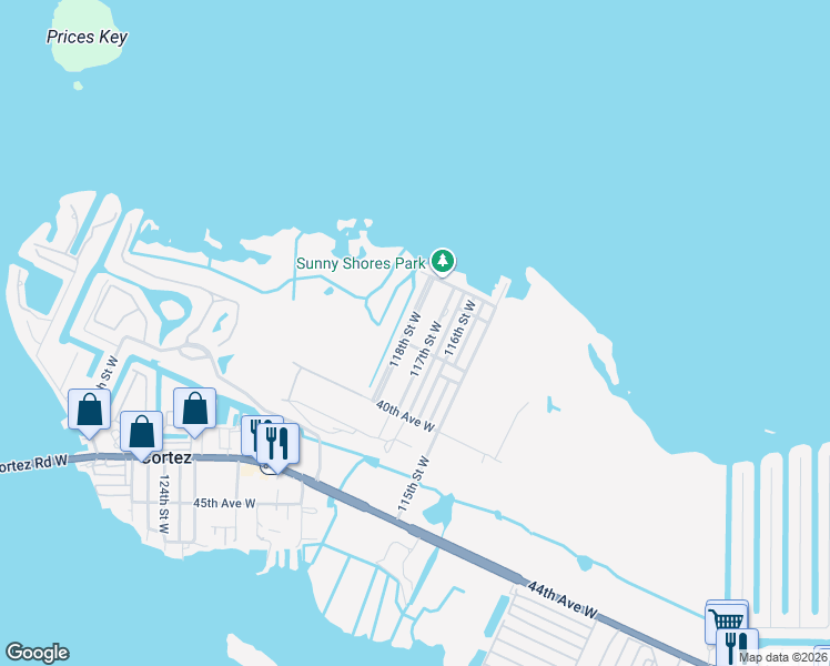 map of restaurants, bars, coffee shops, grocery stores, and more near 3708 118th Street West in Bradenton