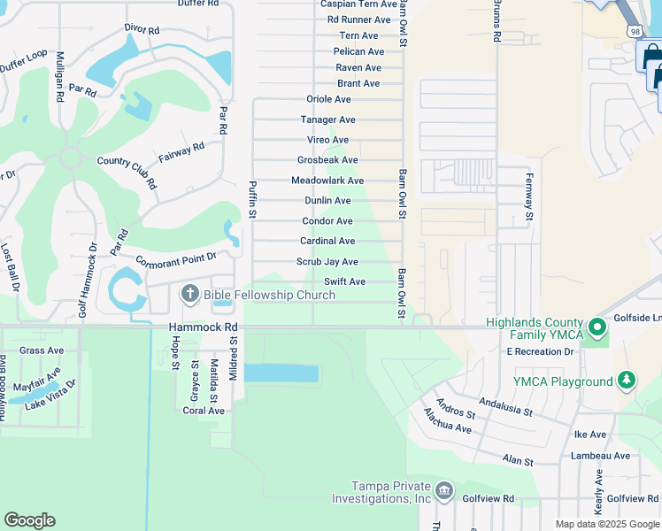 map of restaurants, bars, coffee shops, grocery stores, and more near 243 Scrub Jay Ave in Sebring