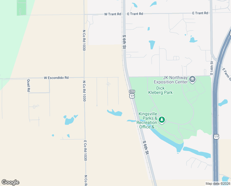 map of restaurants, bars, coffee shops, grocery stores, and more near 453 North County Road 1020 in Kingsville
