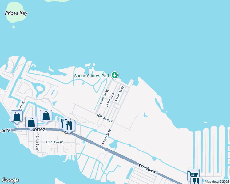 map of restaurants, bars, coffee shops, grocery stores, and more near 11 117th Street West in Bradenton