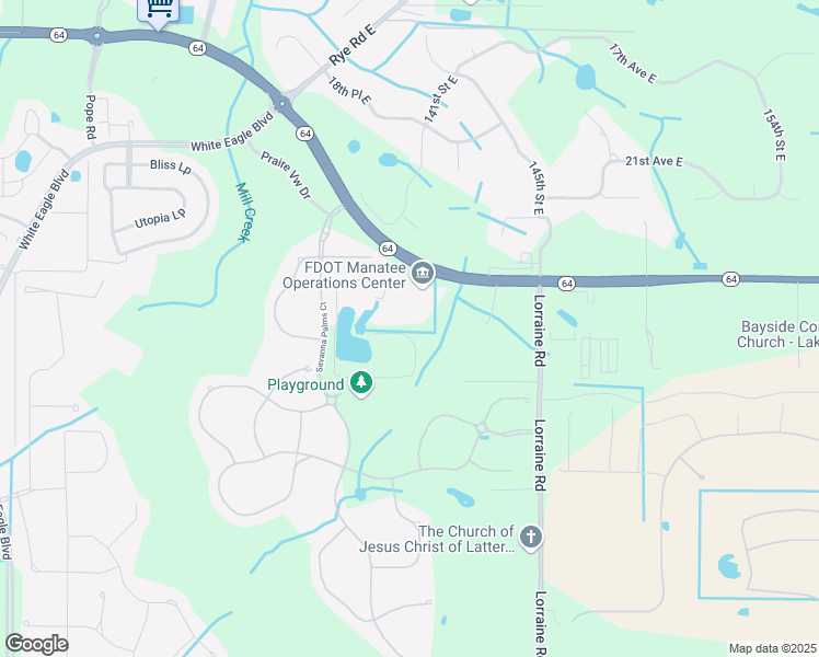 map of restaurants, bars, coffee shops, grocery stores, and more near 14000 East State Road 64 in Bradenton