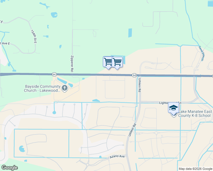 map of restaurants, bars, coffee shops, grocery stores, and more near 16400 Florida 64 in Bradenton