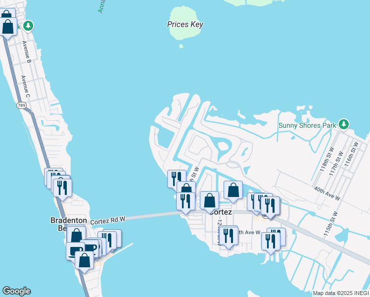 map of restaurants, bars, coffee shops, grocery stores, and more near 4031 Osprey Harbour Loop in Cortez