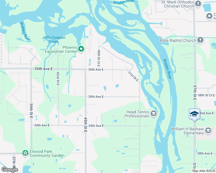 map of restaurants, bars, coffee shops, grocery stores, and more near 4621 30th Avenue East in Bradenton