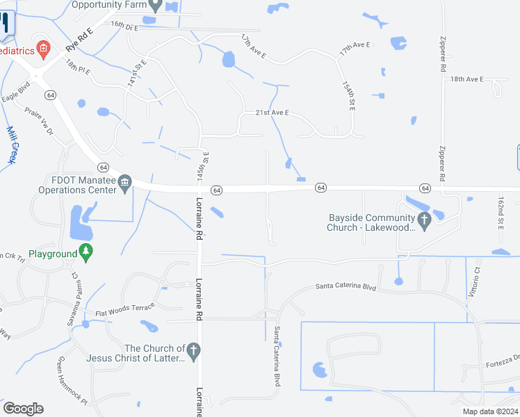 map of restaurants, bars, coffee shops, grocery stores, and more near 14810 Florida 64 in Bradenton