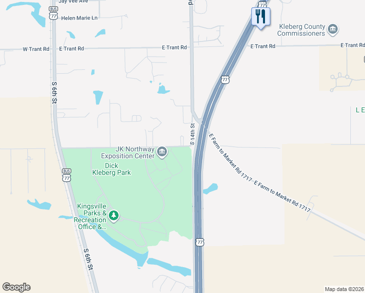 map of restaurants, bars, coffee shops, grocery stores, and more near 4129 Brahma Boulevard in Kingsville