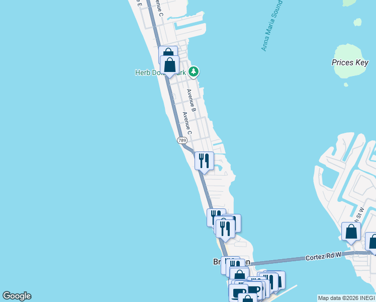 map of restaurants, bars, coffee shops, grocery stores, and more near 12531 Gulf Breeze Terrace in Cortez