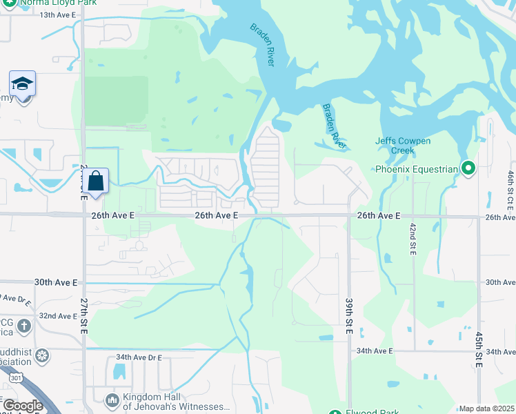 map of restaurants, bars, coffee shops, grocery stores, and more near 1027 Maple Drive West in Bradenton