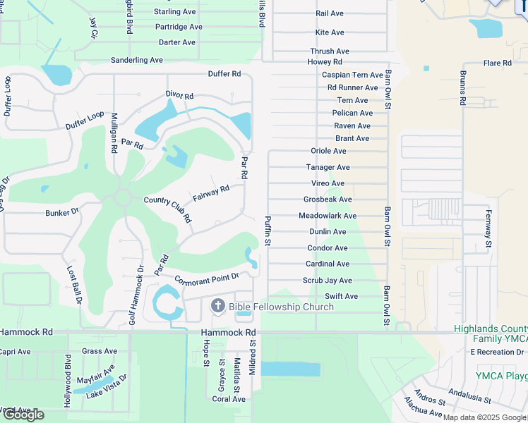 map of restaurants, bars, coffee shops, grocery stores, and more near 2205 Puffin St in Sebring