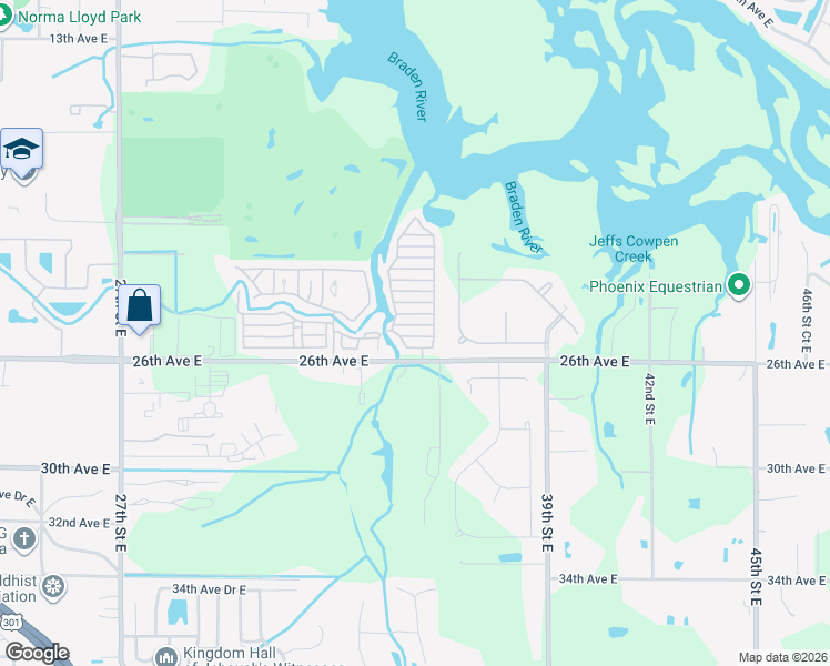 map of restaurants, bars, coffee shops, grocery stores, and more near 1027 Maple Drive West in Bradenton
