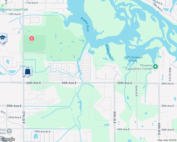 map of restaurants, bars, coffee shops, grocery stores, and more near 1016 Maple Drive East in Bradenton