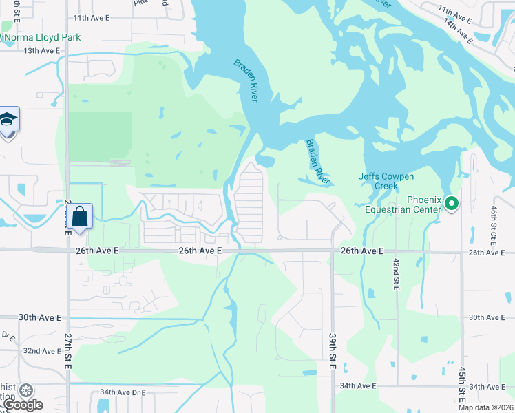 map of restaurants, bars, coffee shops, grocery stores, and more near 1016 Maple Drive East in Bradenton