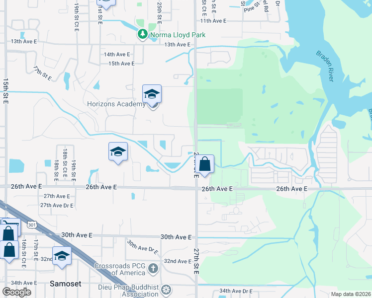 map of restaurants, bars, coffee shops, grocery stores, and more near 2623 Sand Gables Trail in Bradenton
