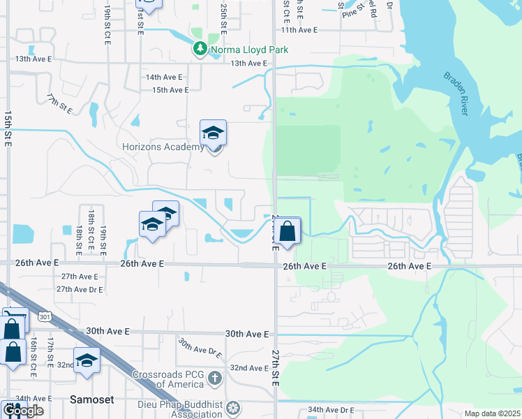 map of restaurants, bars, coffee shops, grocery stores, and more near 2623 Sand Gables Trail in Bradenton