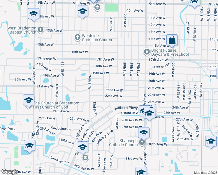 map of restaurants, bars, coffee shops, grocery stores, and more near 2006 31st Street West in Bradenton