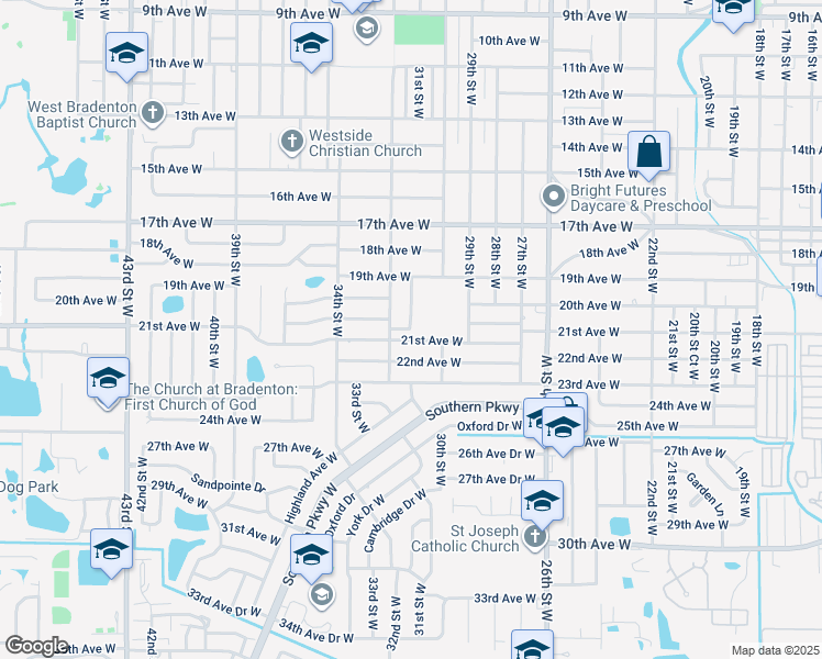 map of restaurants, bars, coffee shops, grocery stores, and more near 2006 31st Street West in Bradenton