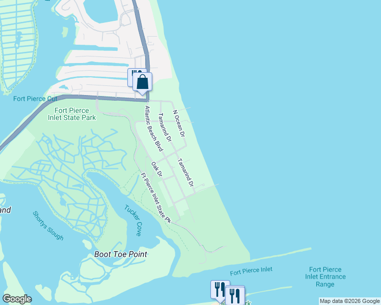 map of restaurants, bars, coffee shops, grocery stores, and more near 2320 Tamarind Drive in Fort Pierce