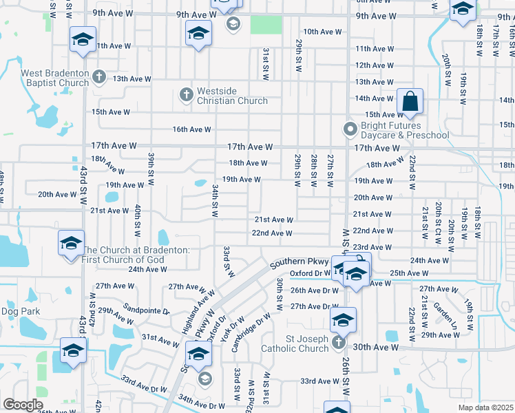 map of restaurants, bars, coffee shops, grocery stores, and more near 2006 31st Street West in Bradenton