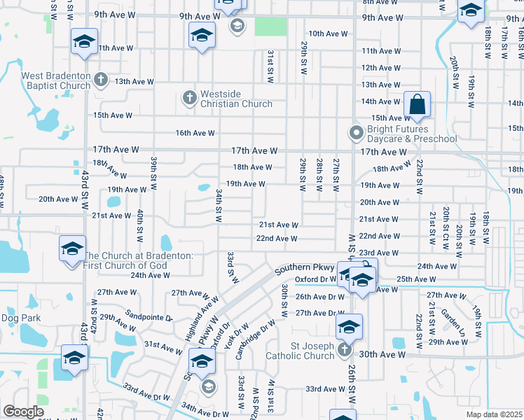 map of restaurants, bars, coffee shops, grocery stores, and more near 2006 31st Street West in Bradenton