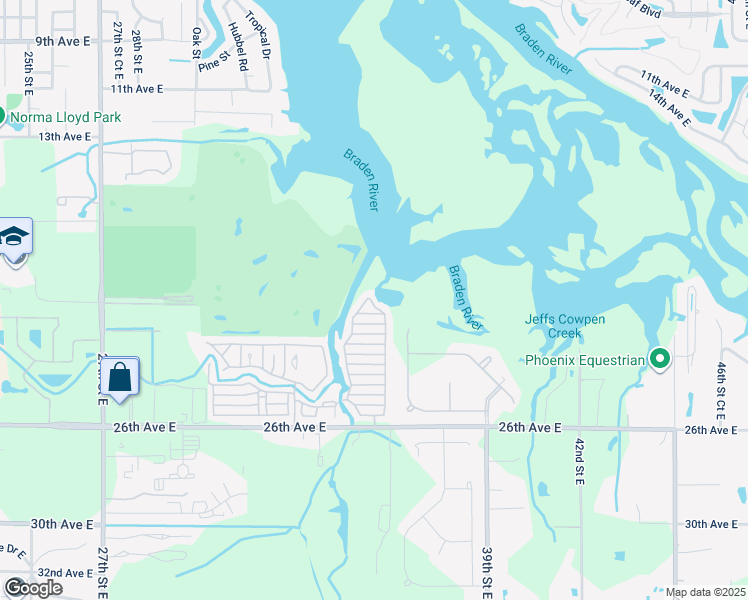 map of restaurants, bars, coffee shops, grocery stores, and more near 1315 Maple Drive North in Bradenton