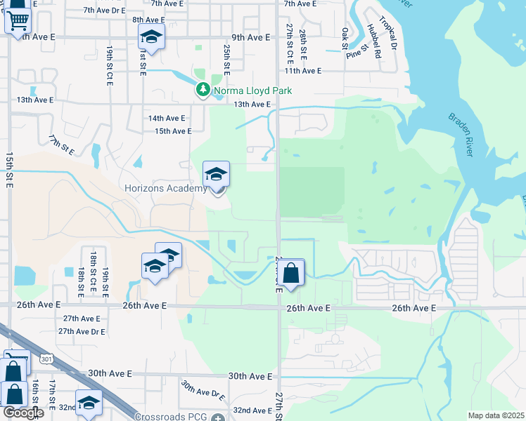 map of restaurants, bars, coffee shops, grocery stores, and more near 1812 27th Street East in Bradenton