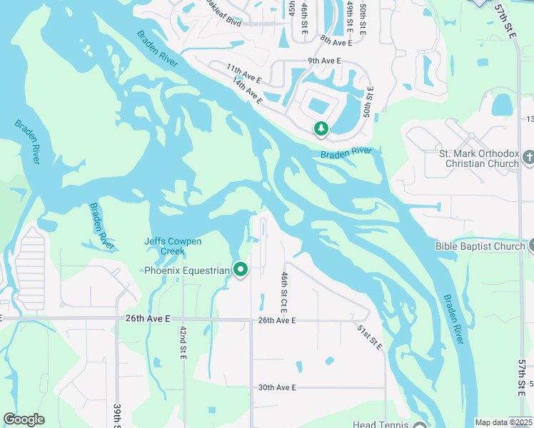 map of restaurants, bars, coffee shops, grocery stores, and more near 1809 45th Street Court East in Bradenton