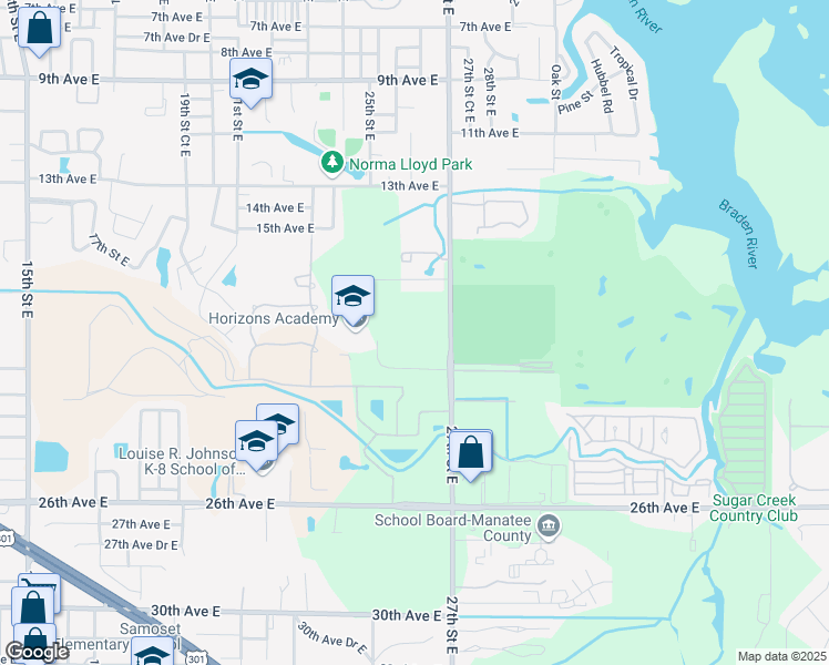 map of restaurants, bars, coffee shops, grocery stores, and more near 1812 27th Street East in Bradenton