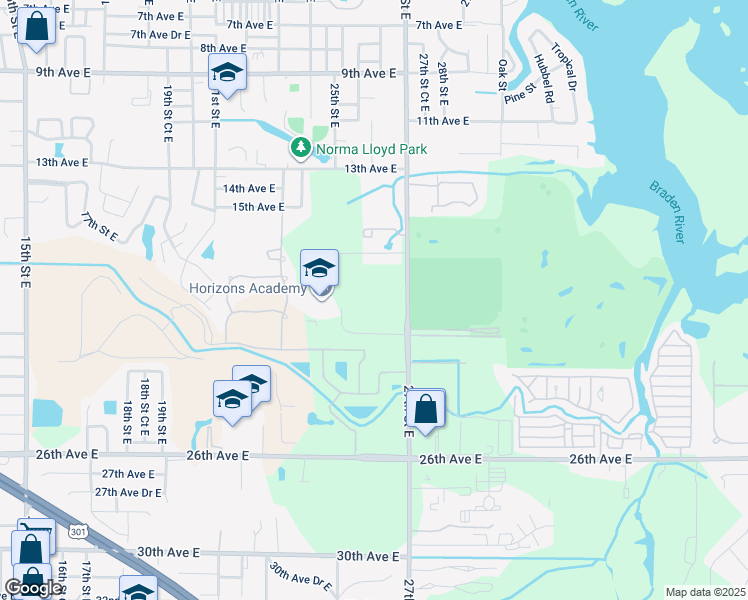 map of restaurants, bars, coffee shops, grocery stores, and more near 1812 27th Street East in Bradenton