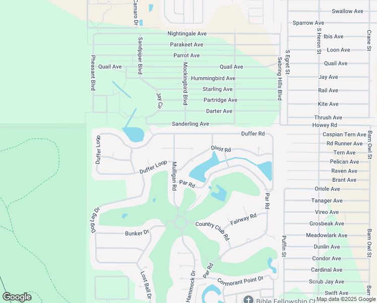 map of restaurants, bars, coffee shops, grocery stores, and more near 3810 Divot Rd in Sebring