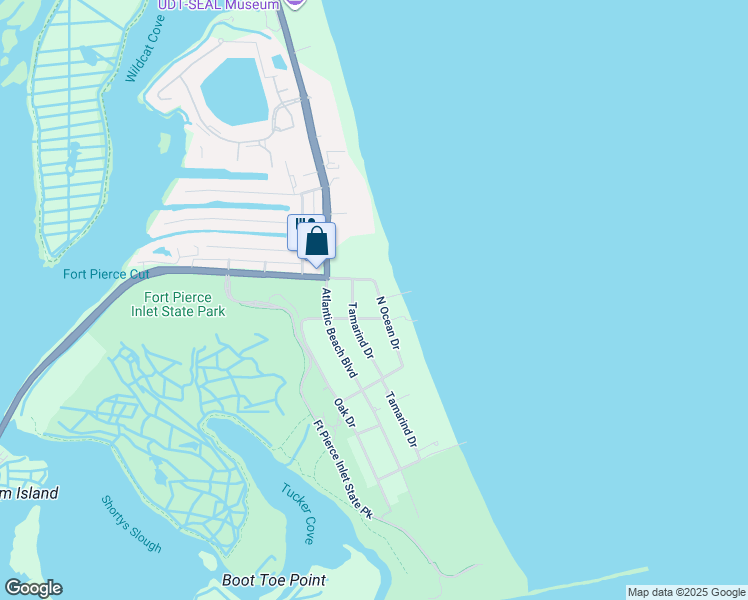 map of restaurants, bars, coffee shops, grocery stores, and more near 2505 North Ocean Drive in Fort Pierce