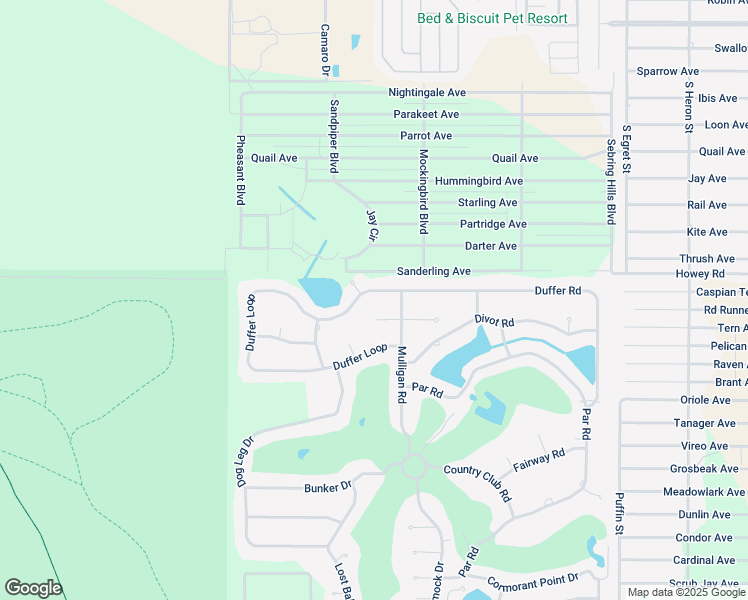 map of restaurants, bars, coffee shops, grocery stores, and more near 4125 Duffer Loop in Sebring