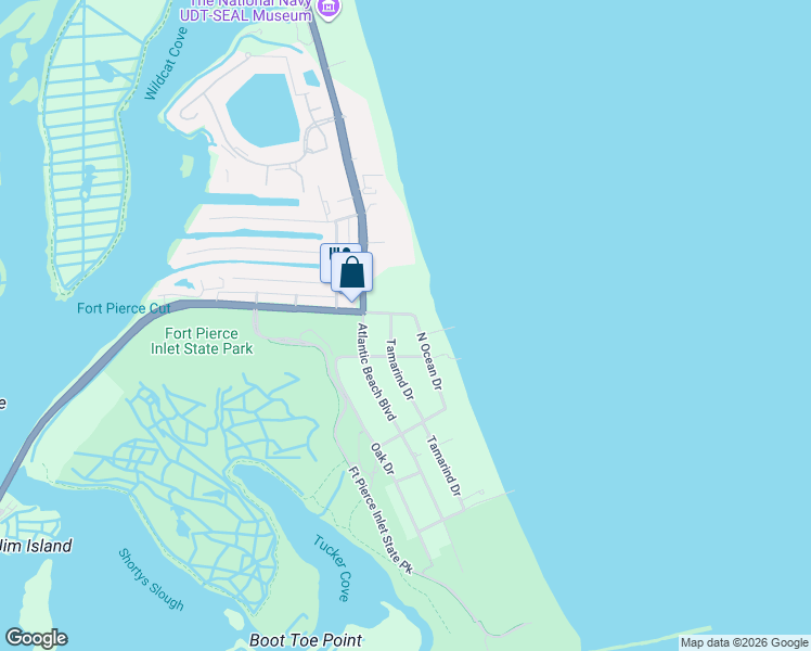 map of restaurants, bars, coffee shops, grocery stores, and more near 2507 North Ocean Drive in Fort Pierce