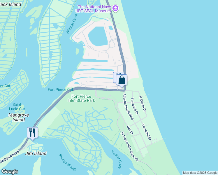 map of restaurants, bars, coffee shops, grocery stores, and more near 237 Bimini Drive in Fort Pierce