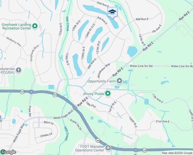 map of restaurants, bars, coffee shops, grocery stores, and more near 13620 11th Terrace East in Bradenton